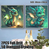 2 x Brand New ODIWEN DIY 5d diamond painting kits, 5D diamond painting full set, cross stitch diamond decoration, 2 counts 5D DIY diamond painting, DIY embroidery painting, 5D diamond full painting, DIY diamond painting set - RRP €25.78