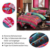 1 x RAW Customer Returns Lanqinglv Bohemian bed linen 155 x 220 cm 2 pieces Boho Indian Mandala Bohemian bed linen set Renforce with zipper Vintage Red duvet cover and 1 pillowcase 80 x 80 cm MJH, 155 x 220  - RRP €36.29