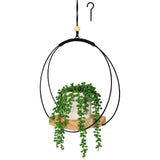 1 x RAW Customer Returns Belle Vous Macrame Hanging Basket with Wooden Base - H107cm Hanging Pot for Plants - Indoor Hanging Flower Pot Planter - Hanging Flower Pots - Hanging Hooks Included - RRP €22.19