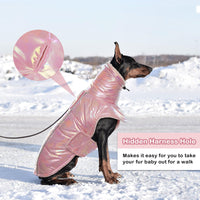 1 x RAW Customer Returns Hjumarayan Dog Coat - Outdoor Dog Coat for Small Dogs Winter Coat Dog Waterproof and Warm Dog Coat with Harness Opening, Dog Coat Lined Dog Jacket Small Dogs Pink S  - RRP €25.94