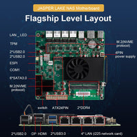 1 x RAW Customer Returns Szbox Celeron N5105 Industrie-Computer-Motherboard, Sockelgewinde, Prozessor mit geringem Stromverbrauch, 4 x 2.5 G, i225-Netzwerk, M.2-Steckplatz, 6 x SATA, NAS, 4 Kerne, 4 USB DP HD - RRP €150.25