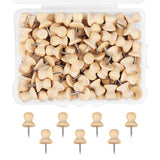 1 x Brand New Creawoo Wooden Thumbtacks, 100pcs Thumb Tacks Wooden Map Pins with Storage Box Thumbtacks for Cork Notice Bulletin Board Marking Map - RRP €20.4