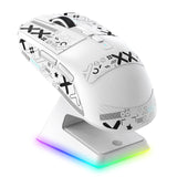 1 x RAW Customer Returns VGN Game Power Attack Shark X6 Superlight Wireless Gaming Mouse with RGB Charging Station, 49g Ultralight Mouse, PixArt PAW3395 Sensor, 26000DPI, 2.4G BT Wired, Griptape Set, G502, PC Mac, White - RRP €58.99