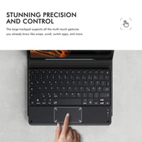 1 x RAW Customer Returns INFILAND keyboard case for Samsung Galaxy Tab S6 Lite 10.4 inch 2022 2020 SM-P610 P613 P615 P619 , high-precision touchpad with illuminated Bluetooth keyboard German QWERTZ , black - RRP €40.28