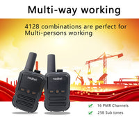 1 x RAW Customer Returns Radtel RT12 Rechargeable Walkie Talkies for Adults Long Range Handheld License Free PMR 446 Two Way Radio 16CH Handsfree VOX for Camping Hiking Black  - RRP €33.07