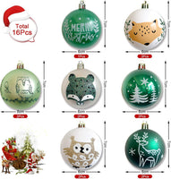 1 x RAW Customer Returns 16 Christmas Baubles - Decorative Accessories for the Christmas Tree - Christmas Decorations in Silver Green - Different Shapes of Christmas Tree Baubles - RRP €18.68