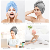 1 x RAW Customer Returns Laicky Microfiber Towel Hair Wrap, Ultra Absorbent Turban Wrap, Quick Dry Hair Cover with Buttons and Loop for Drying Hair in Salons, 3 Pack, Gray - RRP €11.99