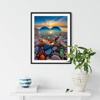 49 x Brand New 5D Diamond Painting Colorful Stones Heart Diamond Painting Pictures Beach Sea Diamond Art DIY Adult Diamond Painting Set Daiments Painting Diamonds Wall Decor 30 x 40 cm Colorful Stone Heart 2 Pieces  - RRP €999.6