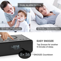 1 x RAW Customer Returns REACHER Digital DAB FM Radio Alarm Clock with Wireless Charging - Customizable Dual Alarms, USB Port, Dimmer, 3 Alarm Tones, Adjustable Volume, Snooze, 12 24H, Sleep Timer for Bedroom - RRP €36.29