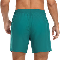 1 x Brand New Yaavii swimming shorts men s swimming trunks with compression liner 2 in 1 quick-drying beach trousers men s board shorts with zip pockets green M - RRP €18.14