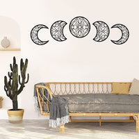 19 x Brand New Shackcom Self-adhesive Moon Wall Decoration, 5 Pieces Wooden Moon Wall Sticker Set with Hollow Design Nordic Style Art Wall Hanging Wall Sticker for Living Room Bedroom-Black - RRP €306.47