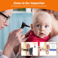 1 x RAW Customer Returns Scian Otoscope Kit Ear Scope Otoscope with LED Light, 3x Magnification, 4 Speculum Tips Size, Lightweight Diagnostic Ear Care Tool for Children, Adults, Dogs, Home Use Black  - RRP €34.27