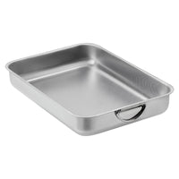 1 x RAW Customer Returns ROSSETTO Baking Tray Stainless Steel Improved Rectangular Baking Dish with Handles Oven Tray Cake Tray Oven Baking Dish for Lasagne Dishwasher Safe Honeycomb Texture 30cm  - RRP €20.4