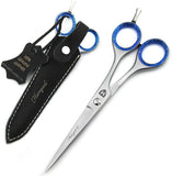 1 x RAW Customer Returns Haryali London Professional Hairdressing Scissors for Hair Cutting, Styling, Barber and Beard Trimming for Home Salon for Men Women Kids Pets with Leather Case 6  - RRP €9.38