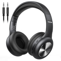 1 x RAW Customer Returns TECKNET Bluetooth Headphones Over Ear, 65 Hours Wireless Headphones, HiFi Stereo Wireless Headset with Microphone, Foldable Headphones with 3.5mm Audio Cable for iPhone iPad Laptops PC TV - Black - RRP €19.36