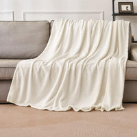 1 x RAW Customer Returns MIULEE Cuddly blanket, fluffy blanket, fleece blanket, couch blanket, fluffy throw, microfibre bedspread, sofa blanket, blanket for bed, sofa, bedroom, office, 150 x 200 cm, white - RRP €22.18