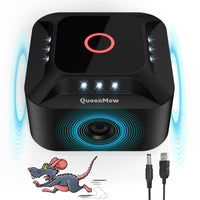 1 x RAW Customer Returns 360 Ultrasonic Mouse Repellent, 3 Working Modes Rodent Mice Repellent Plug in with 12 Strobe Lights, 300 m Range Mouse Repeller Rat Repellent Indoor for Rats Spider Moth Ant - RRP €34.78