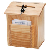 1 x RAW Customer Returns ZENFUN wooden suggestion box with 50 suggestion cards, ballot paper made of pine wood, comment box, donation box with lockable hinged lid for worktop or wall mounting, 22x14.5x24.5CM - RRP €43.1