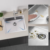 1 x RAW Customer Returns Auralum kitchen sink made of stainless steel, kitchen sink 55x44cm, built-in sink 1 basin with siphon, drain and overflow fitting, suitable for surface-mounted, built-in or undermount installation type - RRP €139.99