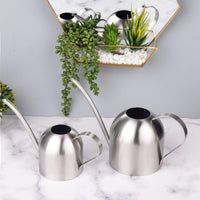 1 x RAW Customer Returns IMEEA 450ml watering cans, brushed watering can, stainless steel flower watering cans, watering for houseplants, bonsai for balcony, garden, office, living room silver  - RRP €22.99