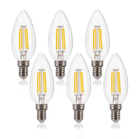 1 x RAW Customer Returns FLSNT Dimmable E14 LED Candle Lamp for Chandelier, 550LM E14 LED Filament Lamp Warm White, 5.5W Replaces 40W , C35 LED Bulbs in Candle Shape, 2700K Warm White, E14 Vintage Edison Light Bulb, 6 Pack - RRP €23.99