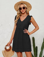 1 x RAW Customer Returns heekpek summer dress women V-neck sleeveless dresses summer cotton mini dress short casual dress beach dress tank dress women with pockets, black, M - RRP €25.49