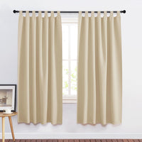 1 x RAW Customer Returns PONY DANCE Opaque curtains with loops Thermal curtain Curtain loop curtains Short curtains Children s room loop curtain set of 2 H 160 x W 140 cm, Biscotti Beige - RRP €30.95