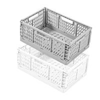 1 x RAW Customer Returns Frepea Pack of 2 Storage Baskets Gray Folding Boxes Foldable Stable Storage Box Plastic Folding Basket for Kitchen Children s Room Office Grey  - RRP €19.15