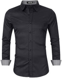 1 x Brand New Vecys Men s Shirt Long Sleeve Slim Fit Shirt for Men Non-Iron Wrinkle-Resistant Casual Fitted Bamboo Fiber Business Shirts Black, XL  - RRP €39.99