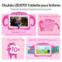 1 x RAW Customer Returns Children s Tablet 7 inch Kids Tablet for children aged 3-14 Android children s tablet with case 2GB 64GB parental controls GMS Certified toddler tablet with WiFi dual camera Google Play Store for girls boys pink - RRP €62.17