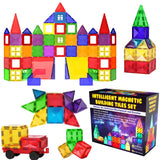 1 x RAW Customer Returns Desire Deluxe 3D Magnetic Building Blocks Kit for Children 3 - 7 Years Old - Educational Toy with Geometric Figures to Develop Your Little Ones Creativity - 57 Pieces - RRP €33.99