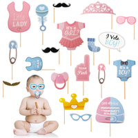 1 x Brand New Baby Shower Photo Booth Props, 30 Pieces Boys and Girls Photo Booth Props, Newborn Party Props Set, Multicolor YUN-522  - RRP €22.8