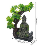 4 x Brand New MOGOULUA Aquarium Buddha Statue Sitting Buddha with Bodhi Tree Aquarium Ornament Antique Buddha Statue Sculpture Underwater Landscape Decoration - RRP €91.76