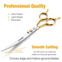 1 x RAW Customer Returns JASON 7.5 inch curved dog scissors, grooming scissors, grooming scissors for dogs, cats - RRP €40.32