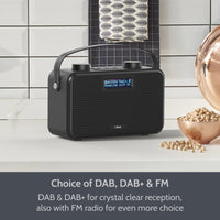 1 x RAW Customer Returns ibox Airtime Portable FM DAB Radio DAB Plus Radio with Bluetooth, Battery and Alarm Clock, Portable, Mains Powered or Battery Powered, Stereo, USB Powered Including Cable - RRP €35.4