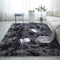 1 x RAW Customer Returns Aujelly Soft Area Rug Bedroom Shaggy Rug Shaggy Rugs Fluffy Colorful Batik Rugs Carpet New Dark Grey 230 x 300 cm - RRP €79.4