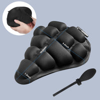 1 x RAW Customer Returns Bicycle saddle cover, saddle cover bicycle seat padding 3D bicycle airbag 26 x 24 cm comfortable anti-slip fixation black saddle pad bicycle for mountain bike racing bikes electric bike saddle protection - RRP €24.98