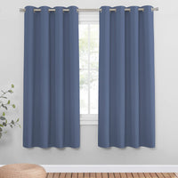 1 x RAW Customer Returns PONY DANCE Thermal Curtain Heat-Insulating Blackout Curtains Eyelet Curtains 2-Set Bedroom Curtains and Drapes Short Opaque, H 175 x W 140 cm, Haze Blue - RRP €36.95