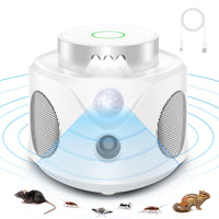 1 x RAW Customer Returns Ultrasonic mouse repellent, mouse repellent, rat repellent, ultrasonic against mice, mouse repellent, 4 modes and strobe light, ultrasonic pest repellent against rats, rat repellent in the garden - RRP €40.33