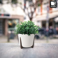 1 x RAW Customer Returns TULMERO matt flower pot, plant pot made of plastic planter, decorative pot for large and small plants, set of 2 flower pots, flower pots, herb pots, 2 pack gray, 34 cm - RRP €36.17