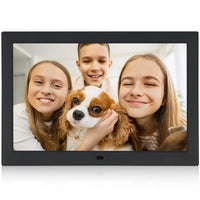 1 x RAW Customer Returns 10 inch Electronic Photo Frame 1024 x 800 High Resolution IPS Widescreen Display - Calendar Clock Function, MP3 Photo Video Player with Remote Control, Black - RRP €56.46