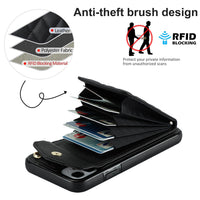 1 x RAW Customer Returns QLTYPRI Cell Phone Case for iPhone 11 Case with Strap, Microfiber Leather Cell Phone Chain Case with Card Slot Ring Stand RFID Protective Case Leather Case Bag Case for iPhone 11 - Black - RRP €20.16