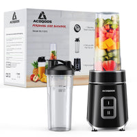 1 x RAW Customer Returns ACOQOOS Mixer Smoothie Maker, 500W sand mixer including 2x mixing containers 600ml BPA-free, dishwasher-safe , smoothie maker to go for shake, smoothie and baby food - RRP €30.22