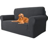 1 x RAW Customer Returns YSTELLAA Stretch Sofa Cover 2 Seater, Super Elastic Sofa Cover With Armrests Washable, Scratch-Resistant Non-Slip Sofa Cover for Dogs Cats and Pets Dark Gray, Sofa Width 145cm-178cm  - RRP €31.25