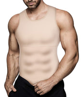 1 x RAW Customer Returns Chumian Men s Compression Shirt Compression Shirt Undershirt Model Dimagrante Abdominal Strap Fitness Tank, Beige L - RRP €27.6