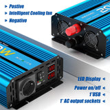 1 x RAW Customer Returns Inverter 12V to 230V pure sine wave 2000W 4000W voltage converter with LED display, EU AC sockets, USB ports, pure sine wave power inverter converter for car, caravan, boat, camping - RRP €191.59