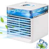 1 x RAW Customer Returns Mini Air Cooler, JIMACRO Mobile Air Conditioners Portable Air Cooler, 4 in 1 Humidifier Air Purifier and Fan, Air Conditioner with Water Tank and 7 LED Lights for Home Outdoor - RRP €35.96