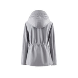 1 x RAW Customer Returns Polydeer Women s Lightweight Waterproof Raincoat Breathable Windbreaker Jacket Active Outdoor Hooded Lined Adjustable Poncho Grey, XS  - RRP €27.6