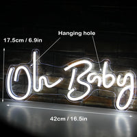 1 x RAW Customer Returns SIGNSHIP Oh Baby Neon Light White LED Neon Signs USB Powered Light Signs Letter Baby Neon Sign for Wall Decoration Baby Room Bedroom Hotel Bar Wedding Birthday Party Gift - RRP €32.99