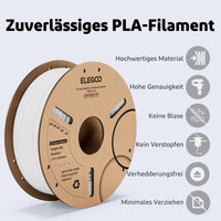 1 x RAW Customer Returns ELEGOO PLA Filament 1.75mm White 1KG, 3D Printer Filament Dimensional Accuracy - 0.02 mm, 1kg Cardboard Spool 2.2lbs Filament 3D Printing Materials Fits Most FDM 3D Printers - RRP €15.12